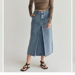 Crescent Light Blue Denim Skirt